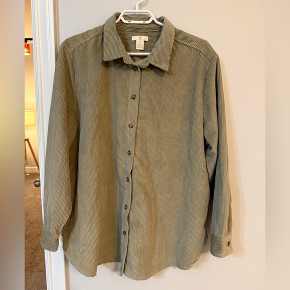 H&M Sage Green Ribbed Top - Picture 1 of 3